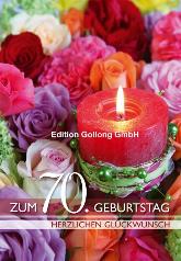 Klappkarte 70. Geburtstag, Kerze